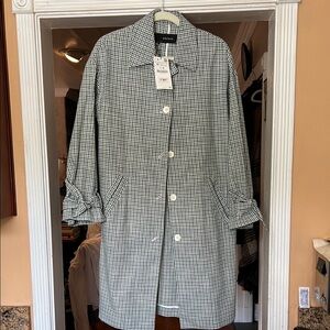New with tag Zara green and White Checkered Coat